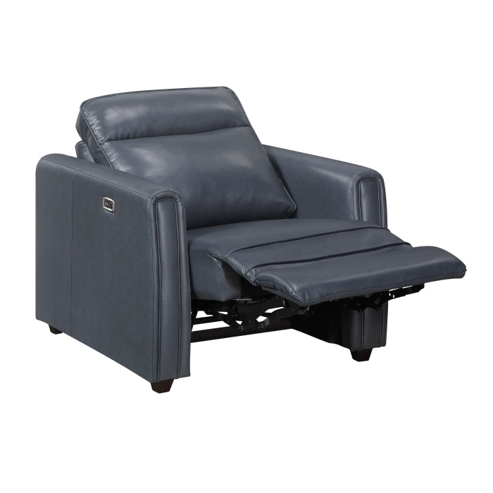 8368NVY-A1PW Power Reclining Chair with Rounded Track Arms - 8368NVY-A1PW