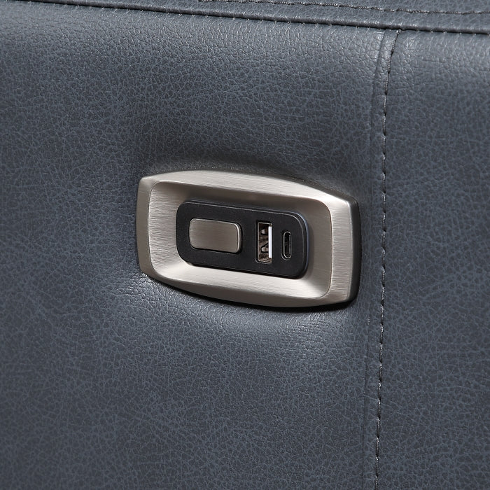 8368NVY-A1PW Power Reclining Chair with Rounded Track Arms - 8368NVY-A1PW