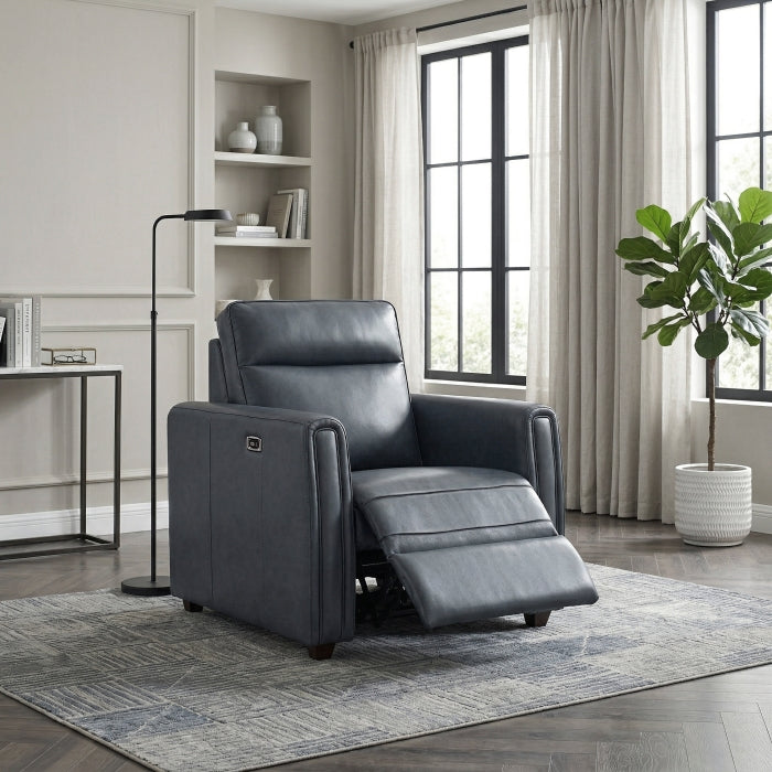 8368NVY-A1PW Power Reclining Chair with Rounded Track Arms - 8368NVY-A1PW
