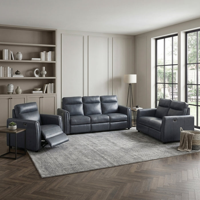 8368NVY-A1PW Power Reclining Chair with Rounded Track Arms - 8368NVY-A1PW