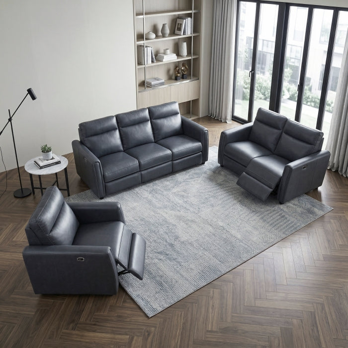 8368NVY-A1PW Power Reclining Chair with Rounded Track Arms - 8368NVY-A1PW
