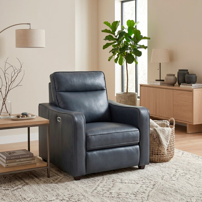 8368NVY-A2PW Power Reclining Chair with Curved Track Arms - 8368NVY-A2PW