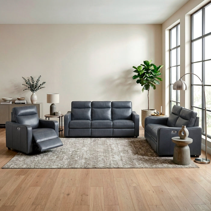 8368NVY-A2PW Power Reclining Chair with Curved Track Arms - 8368NVY-A2PW