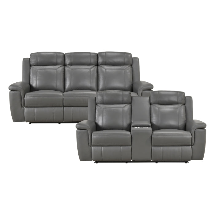 8379DGY*2 2pc Set: Sofa, Love - 8379DGY*2