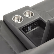 8379DGY-2 Double Reclining Love Seat with Center Console and Receptacles - 8379DGY-2