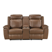 8379TBR-2 Double Reclining Love Seat with Center Console and Receptacles - 8379TBR-2