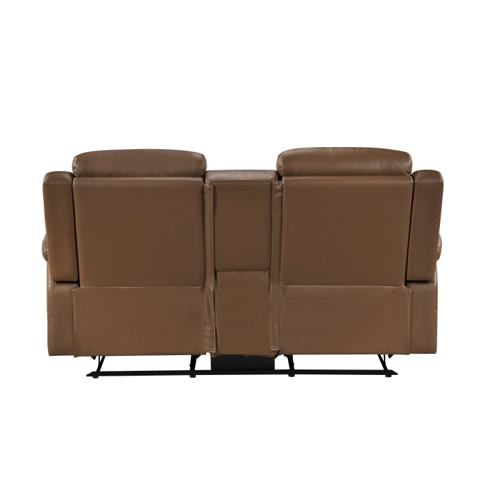 8379TBR-2 Double Reclining Love Seat with Center Console and Receptacles - 8379TBR-2