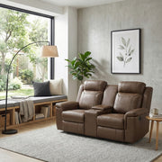 8379TBR-2 Double Reclining Love Seat with Center Console and Receptacles - 8379TBR-2