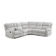 8406GY*SC (3)3-Piece Reclining Sectional with Left Console - 8406GY*SC