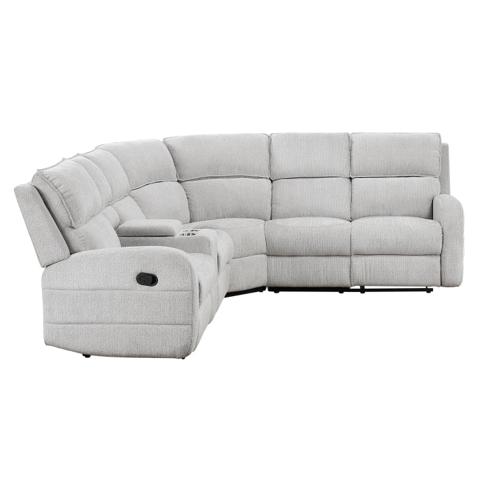 8406GY*SC (3)3-Piece Reclining Sectional with Left Console - 8406GY*SC