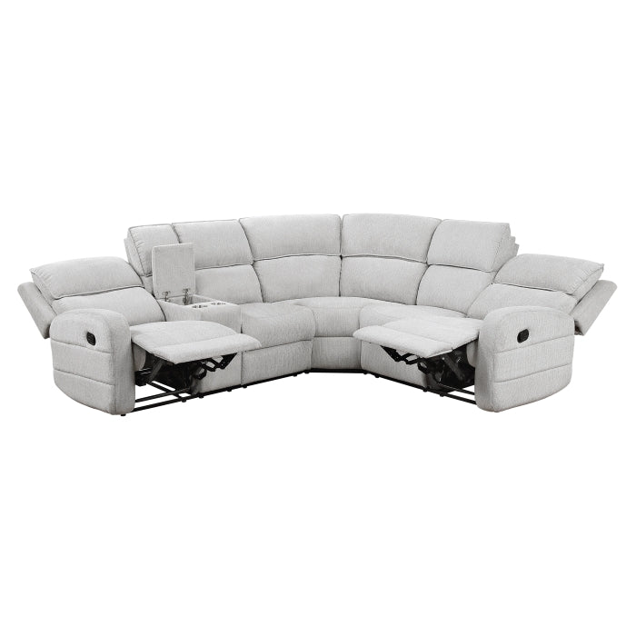8406GY*SC (3)3-Piece Reclining Sectional with Left Console - 8406GY*SC