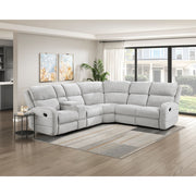 8406GY*SC (3)3-Piece Reclining Sectional with Left Console - 8406GY*SC