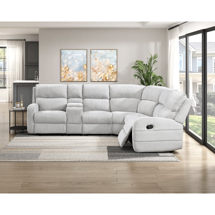 8406GY*SC (3)3-Piece Reclining Sectional with Left Console - 8406GY*SC