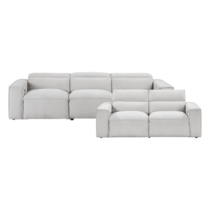 8414GRY*2PWH 2pc Set: Sofa, Love - 8414GRY*2PWH