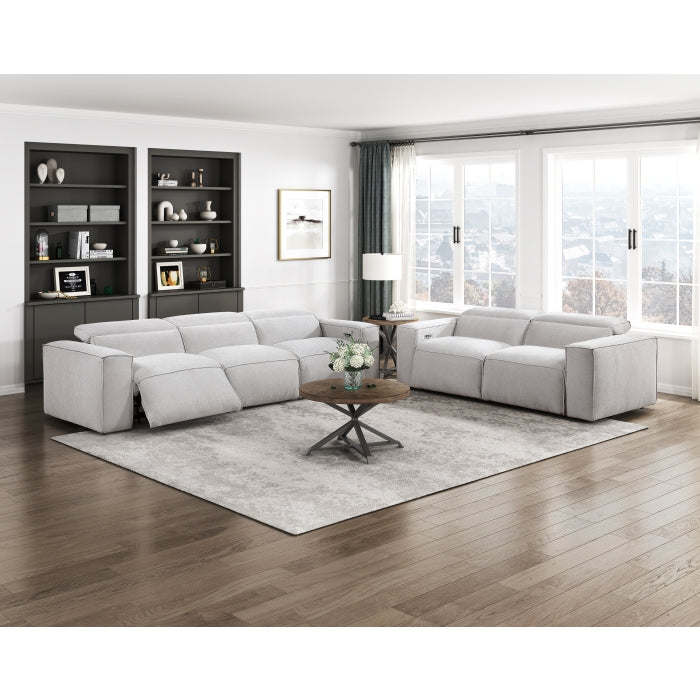 8414GRY-2PWH* Power Double Reclining Love Seat with Power Headrests - 8414GRY-2PWH*