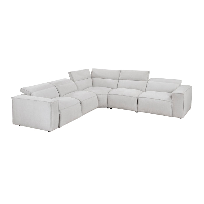 8414GRY*5LRRRPWH 5-Piece Modular Power Reclining Sectional with Power Headrests - 8414GRY*5LRRRPWH