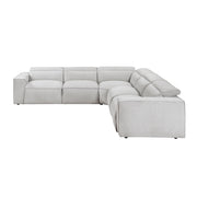 8414GRY*5LRRRPWH 5-Piece Modular Power Reclining Sectional with Power Headrests - 8414GRY*5LRRRPWH