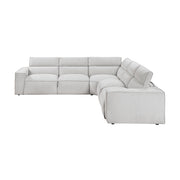 8414GRY*5LRRRPWH 5-Piece Modular Power Reclining Sectional with Power Headrests - 8414GRY*5LRRRPWH