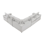 8414GRY*5LRRRPWH 5-Piece Modular Power Reclining Sectional with Power Headrests - 8414GRY*5LRRRPWH