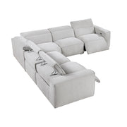 8414GRY*5LRRRPWH 5-Piece Modular Power Reclining Sectional with Power Headrests - 8414GRY*5LRRRPWH