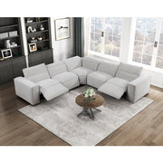 8414GRY*5LRRRPWH 5-Piece Modular Power Reclining Sectional with Power Headrests - 8414GRY*5LRRRPWH