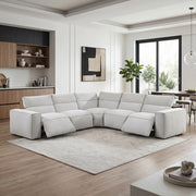8414GRY*5LRRRPWH 5-Piece Modular Power Reclining Sectional with Power Headrests - 8414GRY*5LRRRPWH