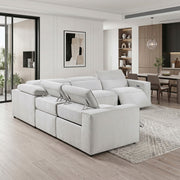 8414GRY*5LRRRPWH 5-Piece Modular Power Reclining Sectional with Power Headrests - 8414GRY*5LRRRPWH