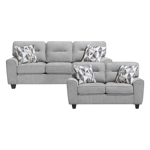 8416GY*2 2pc Set: Sofa, Love - 8416GY*2