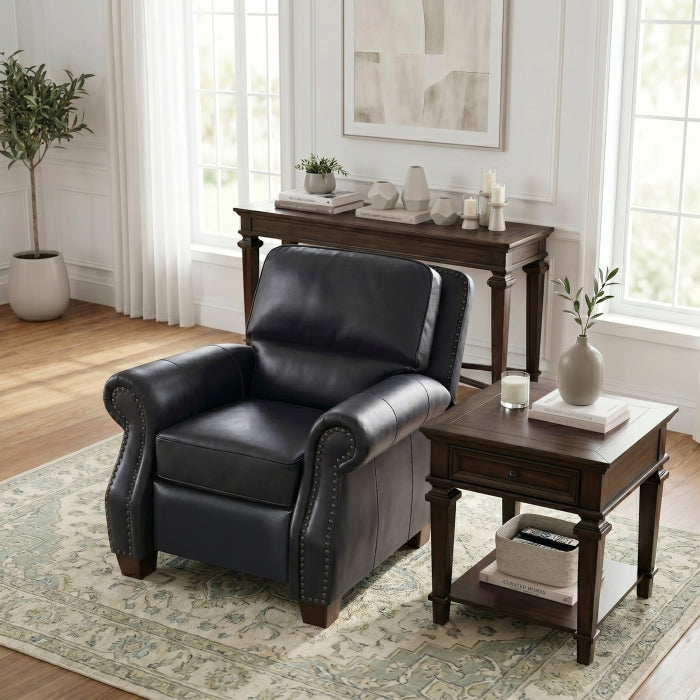 8448BLK-1PB Push Back Reclining Chair - 8448BLK-1PB