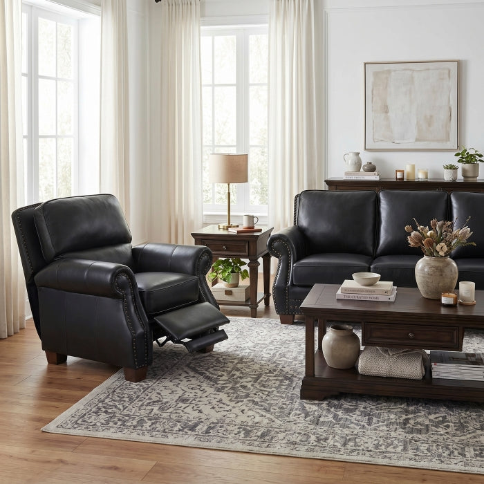 8448BLK-1PB Push Back Reclining Chair - 8448BLK-1PB