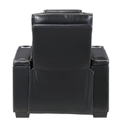 8449BK-1PWHM Power Reclining Chair with Power Headrest, Storage Arms with Cup Holders, Air Massage and Heat, LED Lighting and Charging Ports - 8449BK-1PWHM
