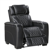 8449BK-1PWHM Power Reclining Chair with Power Headrest, Storage Arms with Cup Holders, Air Massage and Heat, LED Lighting and Charging Ports - 8449BK-1PWHM