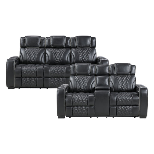 8449BK*2PWHM 2pc Set: Sofa, Love (Power) - 8449BK*2PWHM