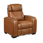 8449BR-1PWHM Power Reclining Chair with Power Headrest, Storage Arms with Cup Holders, Air Massage and Heat, LED Lighting and Charging Ports - 8449BR-1PWHM