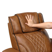 8449BR-2PWHM Power Double Reclining Love Seat with Center Console, Power Headrests, Storage Arms with Cup Holders, Wireless charger,  Air Massage and Heat, LED Lighting and Charging Ports - 8449BR-2PWHM