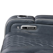 8449BU-1PWHM Power Reclining Chair with Power Headrest, Storage Arms with Cup Holders, Air Massage and Heat, LED Lighting and Charging Ports - 8449BU-1PWHM