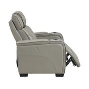 8449GY-1PWHM Power Reclining Chair with Power Headrest, Storage Arms with Cup Holders, Air Massage and Heat, LED Lighting and Charging Ports - 8449GY-1PWHM