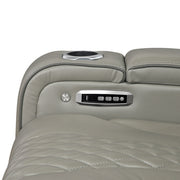 8449GY-1PWHM Power Reclining Chair with Power Headrest, Storage Arms with Cup Holders, Air Massage and Heat, LED Lighting and Charging Ports - 8449GY-1PWHM