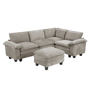 8450PWT*53ACCR (6)5-Piece Modular Sectional with Ottoman - 8450PWT*53ACCR