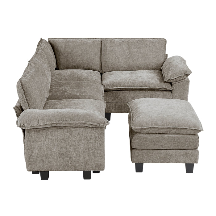 8450PWT*53ACCR (6)5-Piece Modular Sectional with Ottoman - 8450PWT*53ACCR