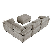 8450PWT*53ACCR (6)5-Piece Modular Sectional with Ottoman - 8450PWT*53ACCR