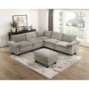 8450PWT*64ACCROT (7)6-Piece Modular Sectional with Ottoman - 8450PWT*64ACCROT