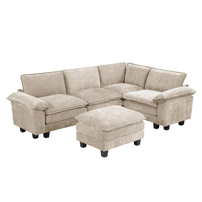 8450TPE*53ACCR (6)5-Piece Modular Sectional with Ottoman - 8450TPE*53ACCR