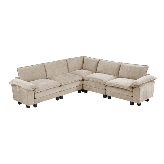 8450TPE*54ACCR (6)5-Piece Modular Sectional - 8450TPE*54ACCR