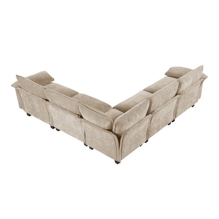 8450TPE*54ACCR (6)5-Piece Modular Sectional - 8450TPE*54ACCR