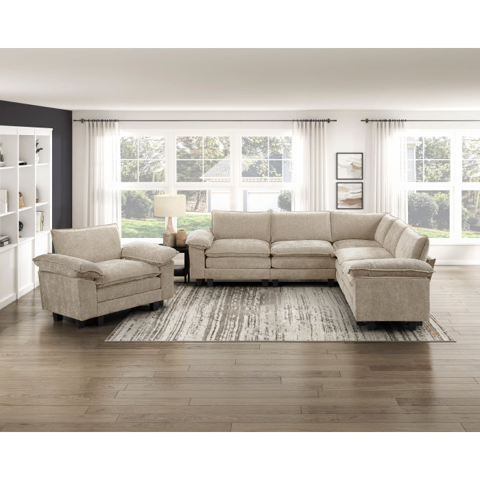 8450TPE*54ACCR (6)5-Piece Modular Sectional - 8450TPE*54ACCR