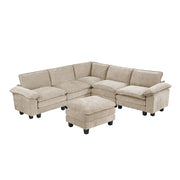 8450TPE*64ACCROT (7)6-Piece Modular Sectional with Ottoman - 8450TPE*64ACCROT