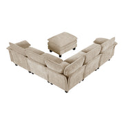 8450TPE*64ACCROT (7)6-Piece Modular Sectional with Ottoman - 8450TPE*64ACCROT