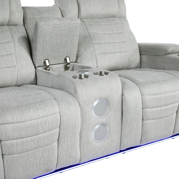 8455GRY*2 2pc Set: Sofa, Love - 8455GRY*2