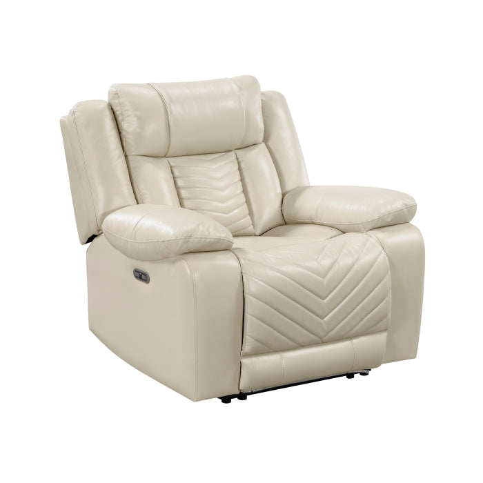 8457BEG-1PW Power Reclining Chair with LED and Charging Ports - 8457BEG-1PW